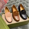 Top quality Polished leather Loafers Round toe cap flats heels Women's luxury designer Leather sole slip-on Casual Dress ins shoes factory footwear Size 35-42with box