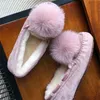 Boots 100 Natural Fur Genuine Leather Women Flat Shoes Fashion Moccasins Casual Loafers Plus Size Winter 230918