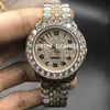 Full Diamond Watch 40 mm Luksusowy lodowany zegarek automatyczny 41 mm mężczyzn Silver Rose Gold dwuosobowe wodoodporne zestaw nierdzewnych CZ251V
