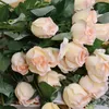 Декоративные цветы 18 шт./лот, одна ветка, искусственная роза, настоящее прикосновение, домашнее украшение для свадьбы, дня рождения, вечеринки