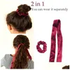 إكسسوارات الشعر نساء VEET BOW SCRUNCHIES ROPE TIE نطاقات مرنة حامل ذيل حصان الفتيات إسقاط تسليم الأطفال أطفال الأمومة DHFOH