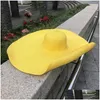 Hair Accessories Summer 56 Cmwide Brim Oversized Beach Hats For Women Large St Casual Vacation Panama Hat Uv Protection Foldable Sun S Dh04A