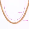 Chains Anietna 7 5mm 60cm Curb Hip Hop Necklace For Men Cool 585 Rose Gold Color Choker Link Jewelry Gift Party Collar Hombre260a