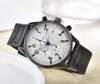 Tops Chronograph Luxury Watches Quartz Black Dial Многофункциональный модный бизнес -спортивный календарь Силиконовый ремешок IWCITY Смотреть мужские часы Tops Six Stitches 7458