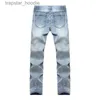 Mäns jeans rippade jeans män 2020 förstöra hål herrar cyklist jeans casual smal fit mens denim pants novel streetwear l230918