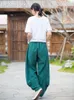 Damenhosen Frauen Frühling Herbst 2023 Ramie Baumwolle Natürlicher Stoff Lose lässige Vintage chinesische Stilhose B016