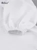 Kadınların izleri bclut yaz keten fırfır şortları set 2 adet 2023 fener kollu beyaz üstler gevşek elastik bel takım elbise tatil 230915