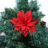 Dekorativa blommor julgran glittertillbehör simulerad sabeltand kombination ihålig dekoration grönska 18 cm