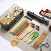 Herramientas de sushi Maker Set Máquina Molde Bazooka Roller Kit Carne vegetal Rolling Estera de bambú DIY Gadgets de cocina Accesorios 230918