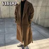 Women's Wool Blends Men's Winter luxury Cardigans Trench Male Black Wool Overcoat Coat Black Long Padding Coat Men's Clothes Jac Windbreaker For MenL230918