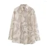 البلوزات النسائية MD2023 الصيف أزياء مريحة الفنية الطباعة الفنية الفرنسية قميص اللون الفاتح للسيدات أعلى اللباس الرسمي