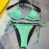 Bikini-Set, modische Damen-Badebekleidung, sexy Bikini, Nylon, schnell trocknend, BH-Shorts, zweiteiliges Set, Luxus-Designer-Badeanzug für Damen, F-Jacquard-Bikini-Anzug