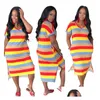 Robes de maternité Date Femmes Robe D'été À Manches Courtes Col En V Rayé Casual Vacances Vent Lâche 3 Couleur Mi Longue En Gros Drop Deli Dhd8Z