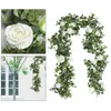 Decorative Flowers Artificial Rose Vines Floral Garland For Indoor Baby Shower Garden