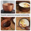 Ensembles de vaisselle porte-pâtes, conteneur pratique bol en bois décoratif Fruits ménage salade de riz en bois bébé