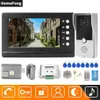 Doorbells HomeFong Wired Video Intercom do drzwi do drzwi do drzwi do drzwi z blokadą elektryczną 7 -calową monitor ekranu System kontroli dostępu HKD230918