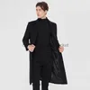 Женская шерстяная длинная шерстяная ветровка длиной до колена, мужская осенне-зимняя однотонная верхняя шерстяная куртка, деловая повседневная верхняя одежда, утолщенное теплое пальто, курткаL230918
