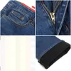 Jeans masculinos 2023 de alta qualidade homens inverno worm velo preto azul boot corte negócios casual flare calças meados de cintura calças 230918