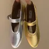 Designer Ladies Flat Casual Shoes Round Toe Slip on Genuine Leather Elegant Balet Shoes Luxury Brand Crystal Diamonds Wedding Mules Female Loafers Shoe Size 35-42