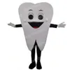 Performance White Tooth Mascot Costiums Cartoon Character Strout Suit Karnawał Unisex Dorośli rozmiar Halloween świąteczny impreza karnawałowa sukienki garnitury