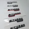 1 paar Matte Black Chrome Turbo 4 MATIC Biturbo 4matic Embleem Badge Fender Side Supercharge Logo Auto Styling Sticker voor Mercedes B2324