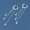 Orecchini pendenti TOYOOSKY S925 Sterling Silver Star Nappa Catena Earline Ins Style Design Senso Piccolo orecchio fresco Gioielli Regalo di compleanno