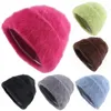 Berets Fashion Long Fur Winter Hats For Women Soft Fluffy Angola Warm Beanie Bonnet Female Windproof Skullies Cap