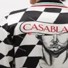 Casablanca Grand Prix fashion men geometric pattern silk long sleeved shirt292Y