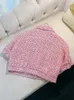Damesjacks Pink Tweed Jacket for Women 2023 Luxe designer Winterkleding Hoogwaardige wollen jassen Koreaanse mode Manteau Femme Hiver