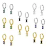 Hoop & Huggie 925 Sterling Silver Earrings For Women Zircon Crystal Colorful Love Heart Pendientes Plata X6302m