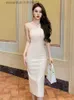 Basic Casual Dresses Fashion Summer Evening Dresses For Women Elegant Lady Sexy Halter Backless Wrap Hip Midi Party Vacation Gown Robe Mujer Vestidos L230918