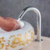 Zlew łazienkowy kran umywalki czujnik ruchu w podczerwieni kran montowany na talii dotknięty nowoczesny luksusowy automatyczny inteligentny wahbasin turneira