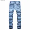 Men's Jeans Men's Jeans Mens Fashion 3D Personality Slim Fit Pants Classic Denim Designer Trousers Casual Straight Elasticity L230918