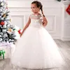 Cheap Flower Girls Dresses Tulle Lace Top Spaghetti Formal Kids Wear For Party Toddler Gowns305d