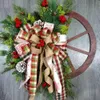 Juldekorationer 1/2st Artificial Christmas Wreath Diy Front Door Wall Hanging Christmas Tree Festly Atmosphere Decor Christ Chuld Decoration 230918