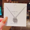 Chaînes femmes titane acier déformable coeur pendentif collier amour-forme clavicule quatre feuilles cristal cou bijoux chaîne