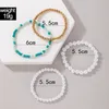 Bracelets de charme 5 pièces/ensembles élégant perle pierre fleurs pour femmes été étoile de mer coeur bracelet alliage métal bijoux 14588