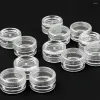 Storage Bottles 50Pcs 2.5ML Clear Plastic Jewelry Bead Box Small Round Container Jars Make Up Organizer Boxes Cosmetic Portable ZZ