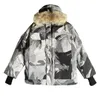 Parka da uomo di design Cappotto Cappotto invernale dal Canada piumino sportivo da esterno giacca a vento in oca Parka cappello a collo lungo vero bomber in pelle di lupo