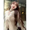 Women's Knits Autumn V-neck Bandage Knit Cardigan High-end Seahorse Plush Long Sleeved Slimming Bottom Sweater Tops