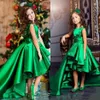 New Arrival Emerald Green Girls Pageant Dresses High Low Princess Flower Girls Dresses For Weddings Lovely Kids Communion Dress262Q