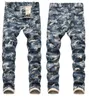 Mäns jeans män kamouflage tryck jeans rak denim byxor smala män jeans smal passande stretch camo denim byxor x0621 l230918