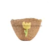 Bakken Schoudertassen Handgemaakte Strozak Zomer Geweven Rotan Vintage Strand Cross Body Vrouwelijke Handtas Bloemen14