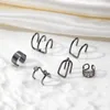 Backs kolczyki moda kryształowy klip dla kobiet mężczyzn metalowy mankiet bez przekłuwania modnych imprezowych prezentów biżuterii