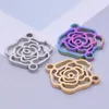 Charms 6-12 st Hollow Rose Plant Flower Connector Pendant DIY Halsband Armband Smycken Handgjorda markering Fynd Tillbehör