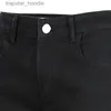 Jeans voor heren Mode Heren Coole zwarte ritsjeans Skinny Ripped Destroyed Stretch Slim Fit Hopbroek met gaten voor heren L230918