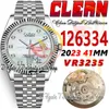 Clean CF Date 41mm 126334 VR3235 Automatic Mens Watch Mother of pearl shell Dial Moissanite Diamond Markers 904L JubileeSteel Bracelet Super Edition eternity