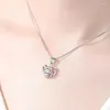 Anhänger Halsketten Nette Herz Halskette Für Frauen Mode Silber Farbe Feine Kette Schmuck Mädchen Geschenk Zubehör Souvenir N008