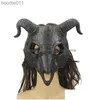 Akcesoria kostiumowe Maski imprezowe Halloween maskarada koza Pu fl face er horn diabeł maska ​​na cosplay Drop dostawa dom domowy ogród świąteczne zapasy dhxbt l230918