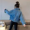 Jackets All Match Jacket Coat Streetwear Girl Spring Autumn Outdoor Denim 2023 Casual Loose Sport Tide Clothing Fashion Clothes Kid